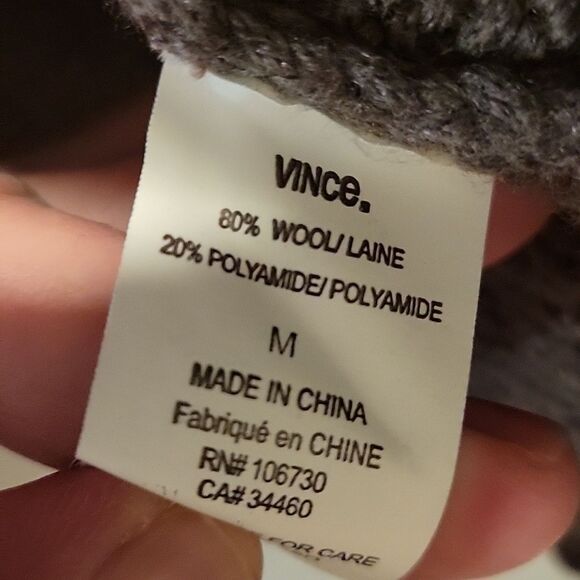 VINCE Short Sleeve Wool Drape Cardigan Sweater M Brown - Picture 5 of 7